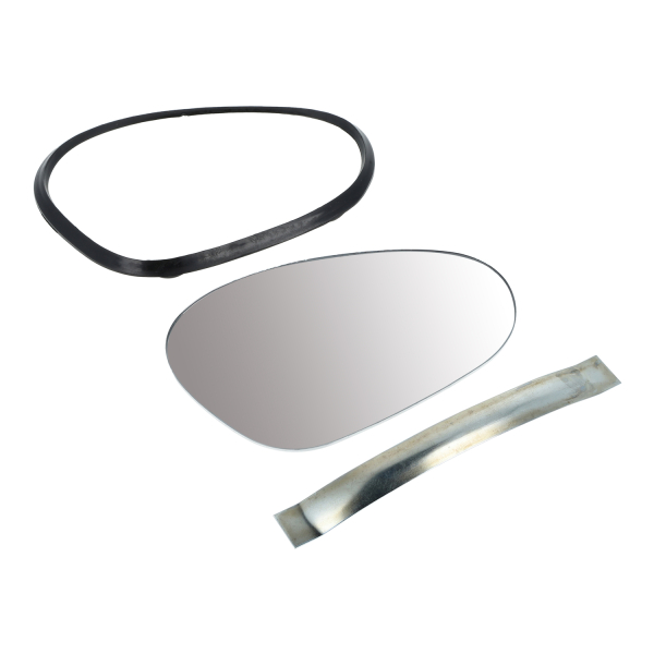 Spiegelglas, konvex -  inklusive Einfassungsring und Feder